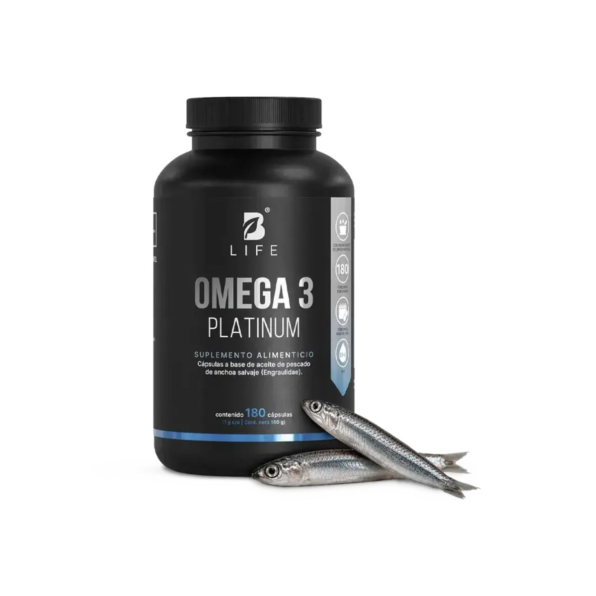 Omega 3 Platinum B Life | Aceite de Pescado 180 Cápsulas