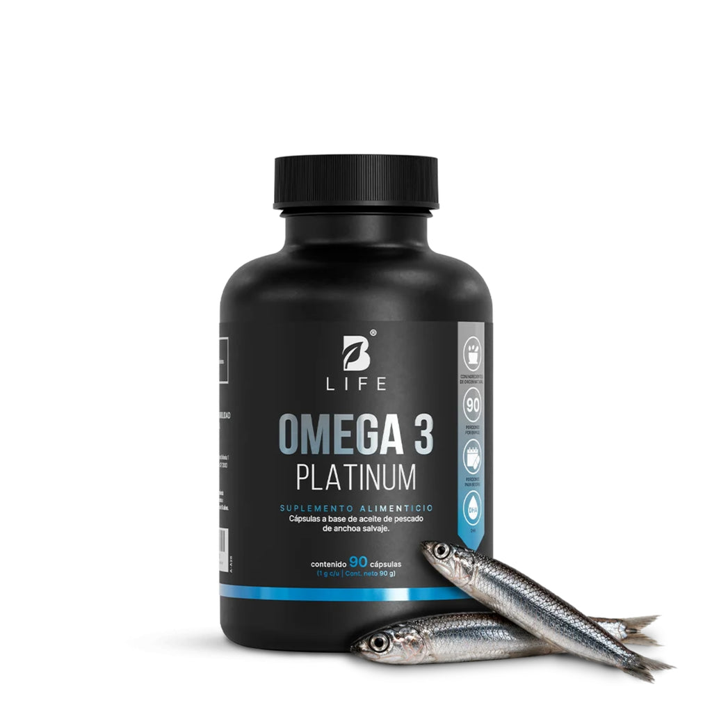 Omega 3 Platinum B-LIFE | Aceite de Pescado de Anchoa Salvaje – 90 Cápsulas