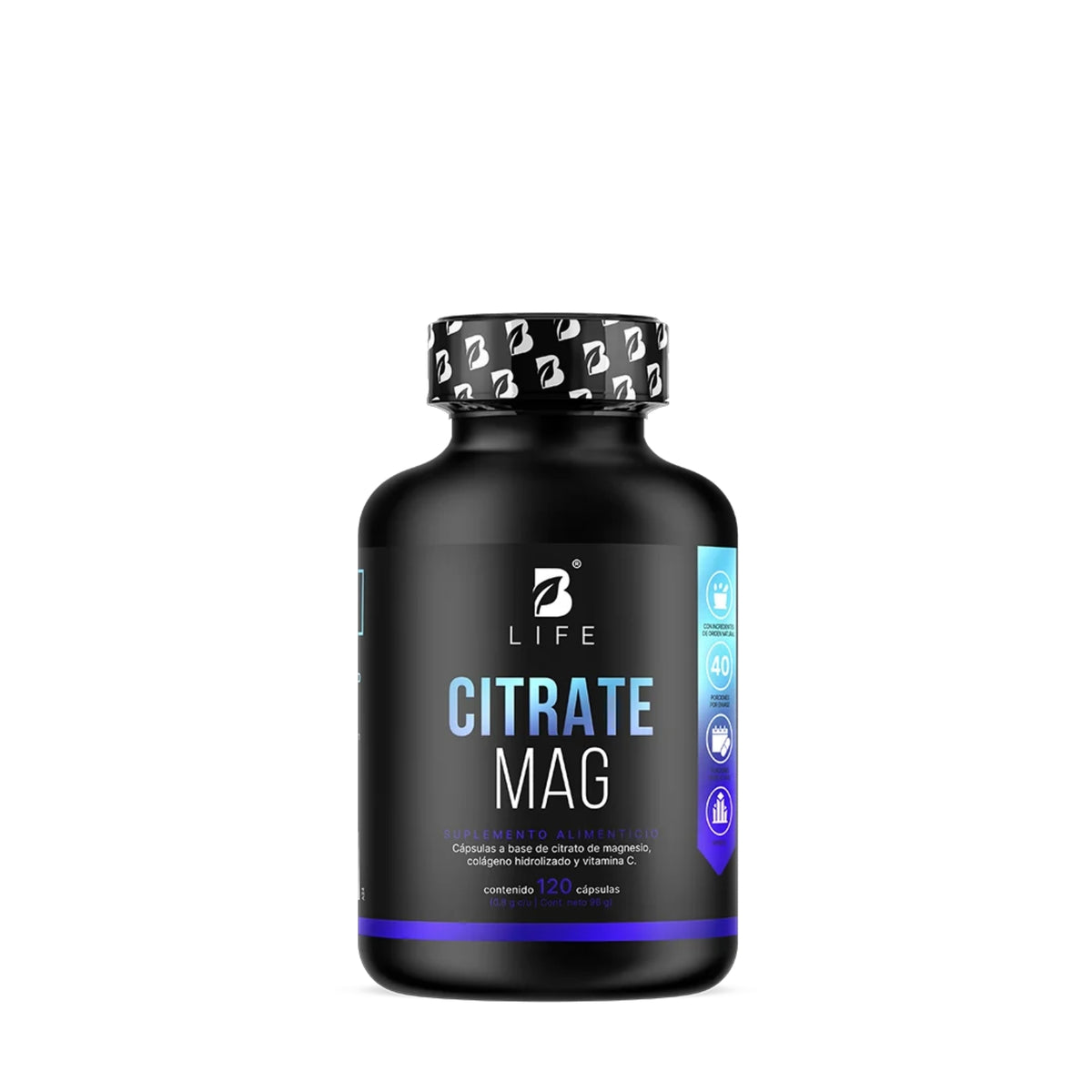 Citrate Mag B-LIFE | Citrato de Magnesio con Colágeno y Vitamina C – 120 Cápsulas