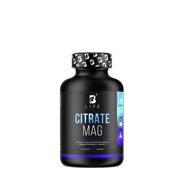 Citrate Mag B-LIFE | Citrato de Magnesio con Colágeno y Vitamina C – 120 Cápsulas