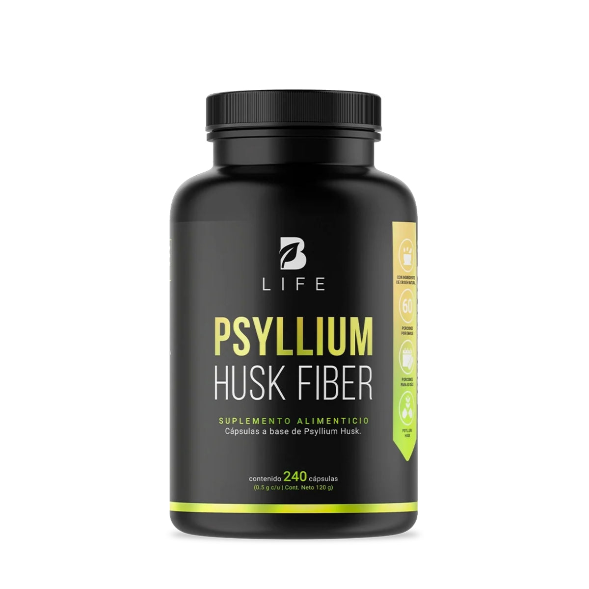 Psyllium Husk Fiber B Life | Fibra Natural 240 Cápsulas