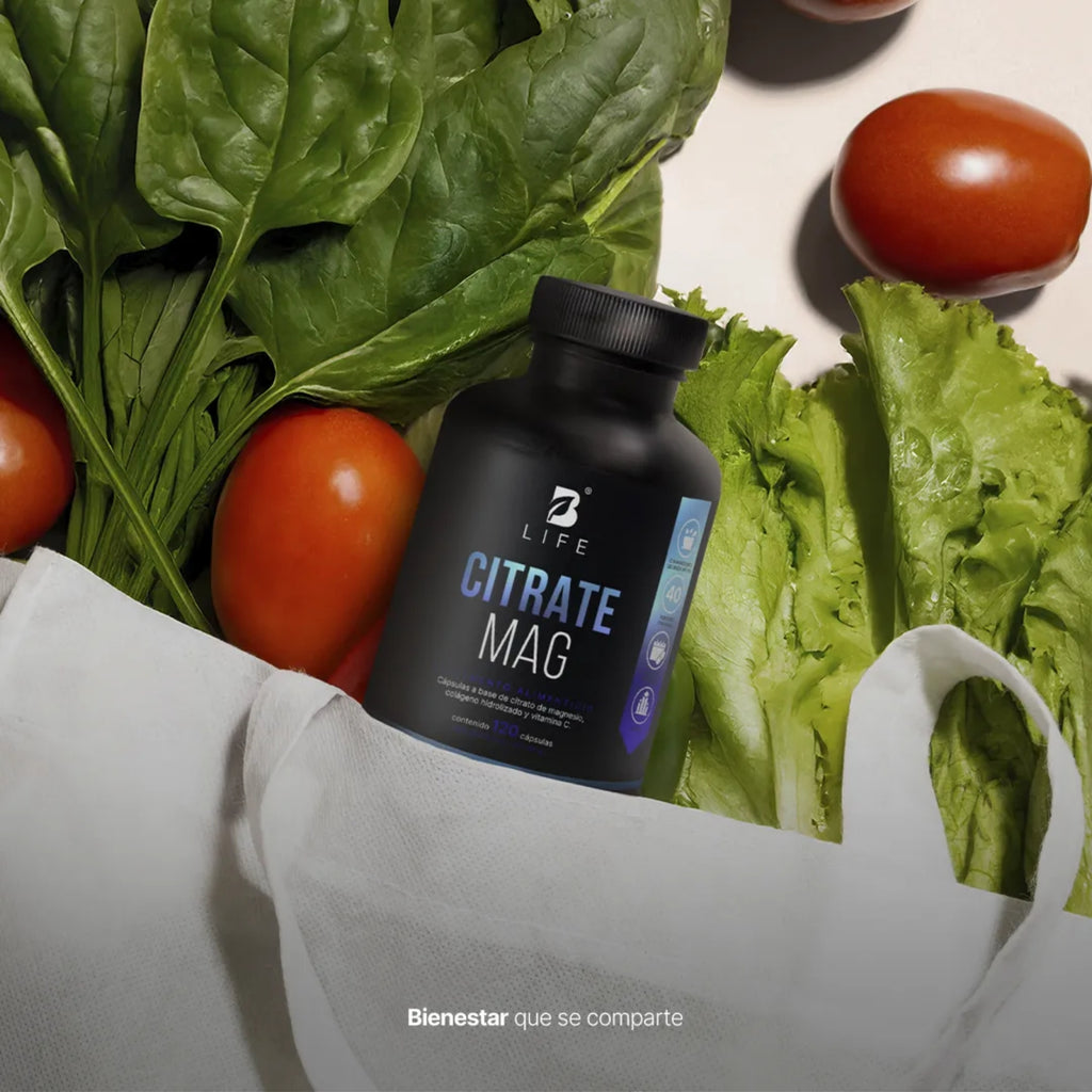 Citrate Mag B-LIFE | Citrato de Magnesio con Colágeno y Vitamina C – 120 Cápsulas