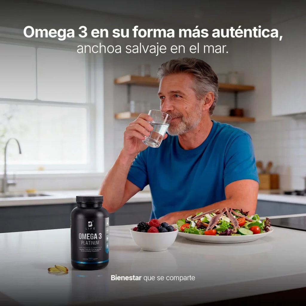 Omega 3 Platinum B Life | Aceite de Pescado 180 Cápsulas