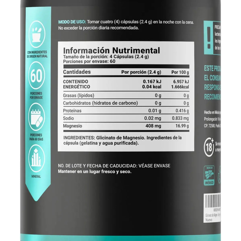 Glicinato de Magnesio B Life Glycinate Mag | 240 Cápsulas