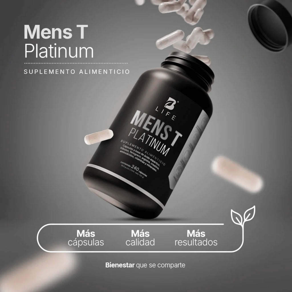 Mens T Platinum B Life | Creatina, Tribulus y Aminoácidos | 240 Cápsulas