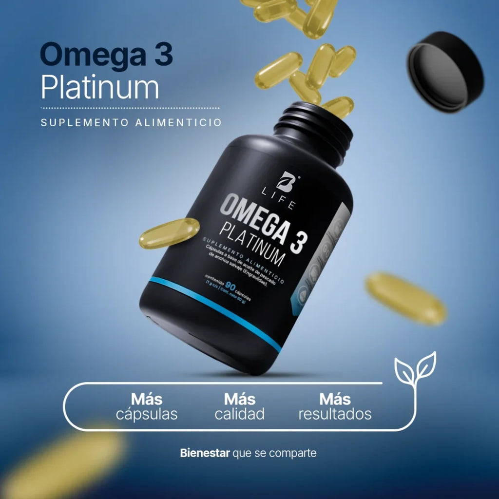 Omega 3 Platinum B-LIFE | Aceite de Pescado de Anchoa Salvaje – 90 Cápsulas