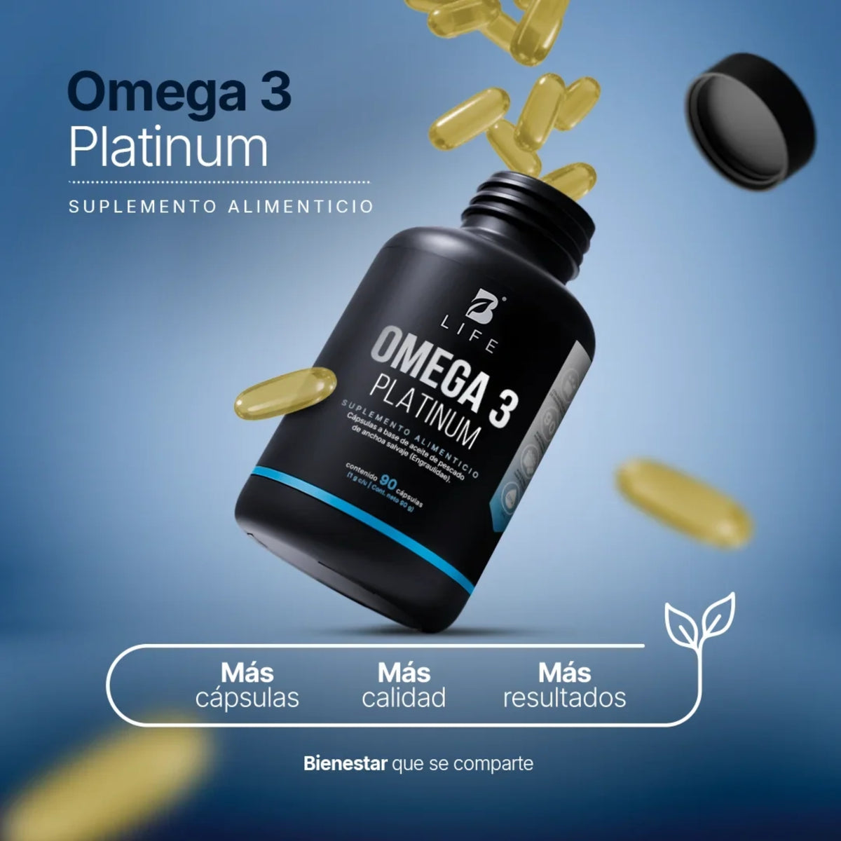 Omega 3 Platinum B-LIFE | Aceite de Pescado de Anchoa Salvaje – 90 Cápsulas