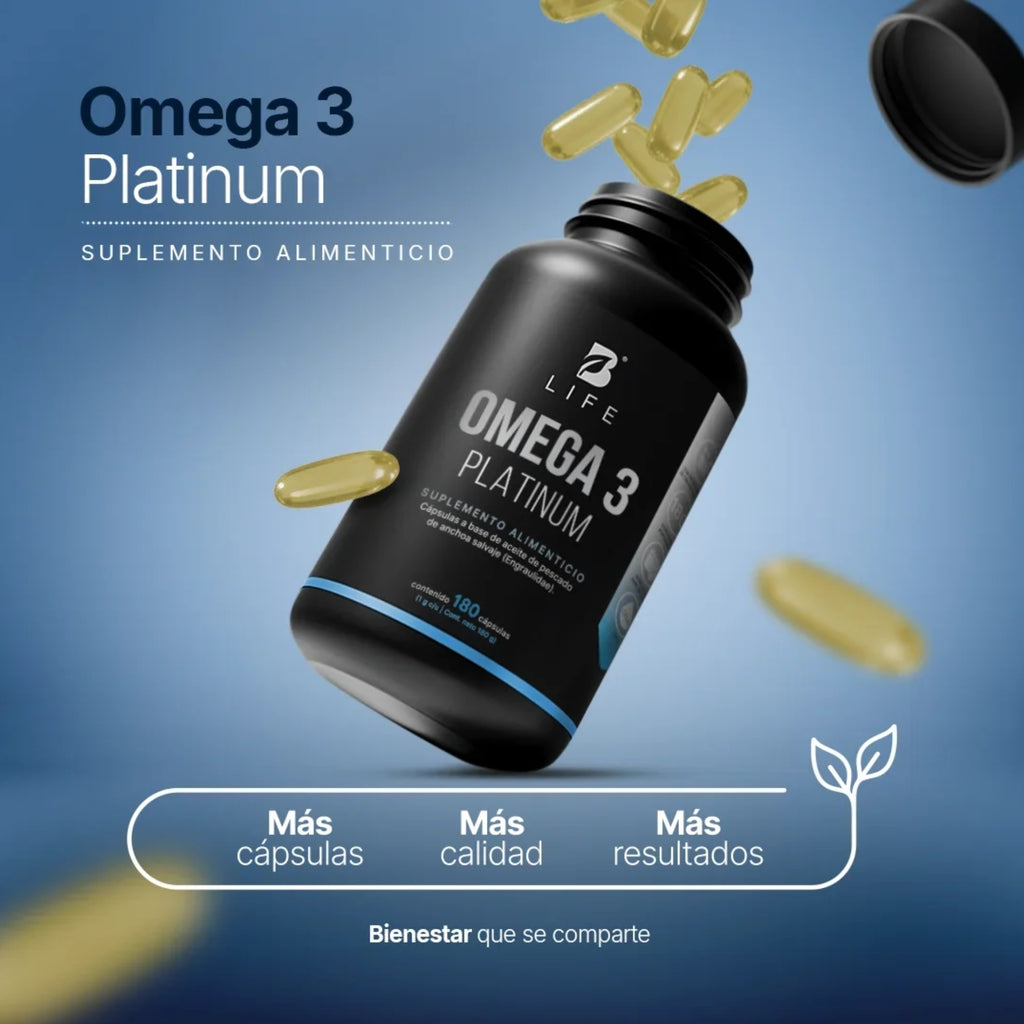Omega 3 Platinum B Life | Aceite de Pescado 180 Cápsulas