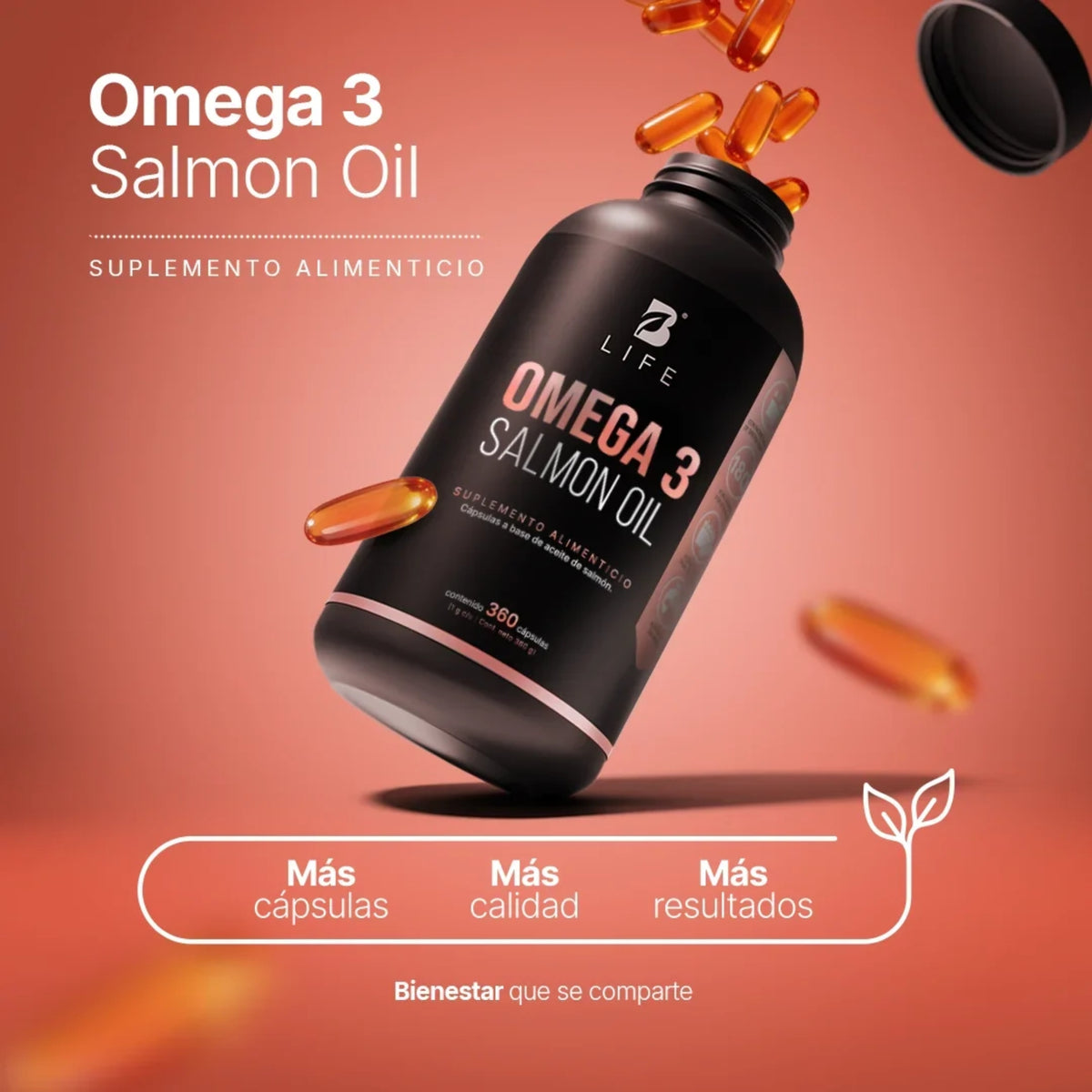 Omega 3 Salmon Oil B Life | Aceite de Salmón | 360 Cápsulas