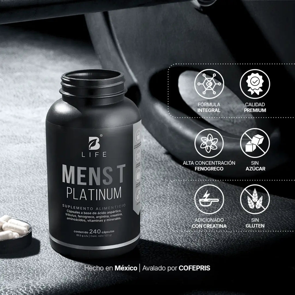 Mens T Platinum B Life | Creatina, Tribulus y Aminoácidos | 240 Cápsulas