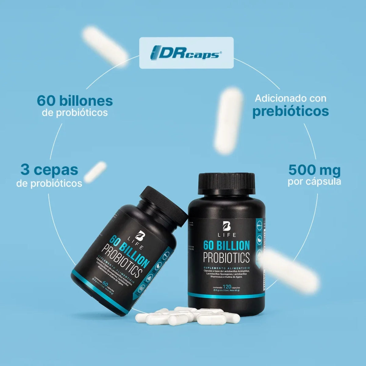 Probióticos B Life 60 Billion | 60 Cápsulas | Salud Digestiva