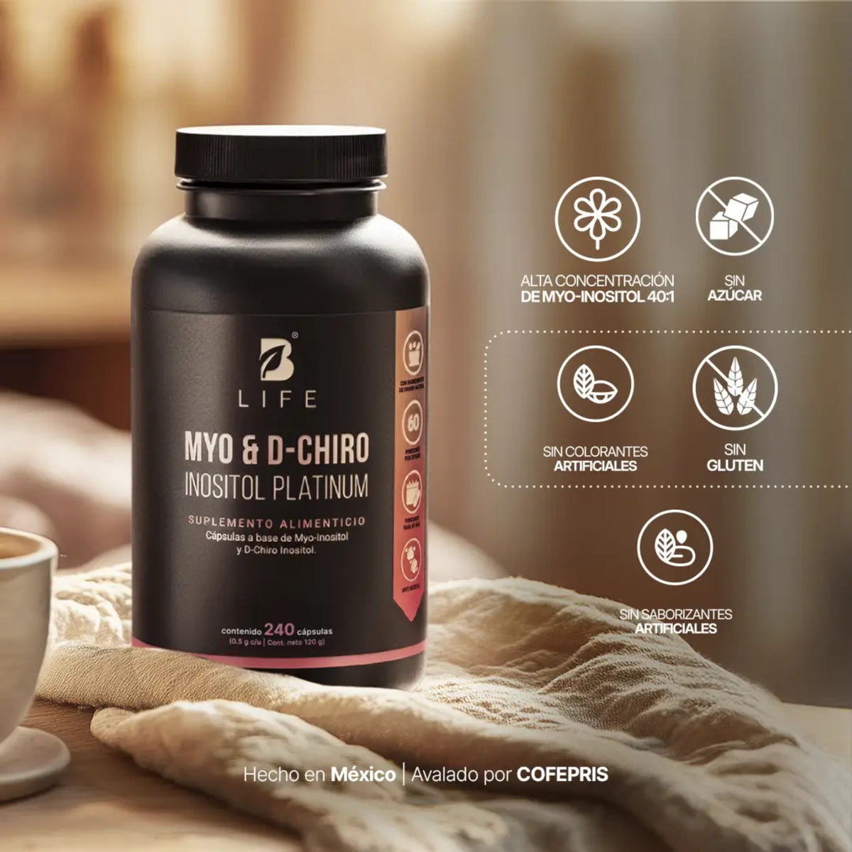 Myo & D-Chiro Inositol B Life Platinum | 240 Cápsulas