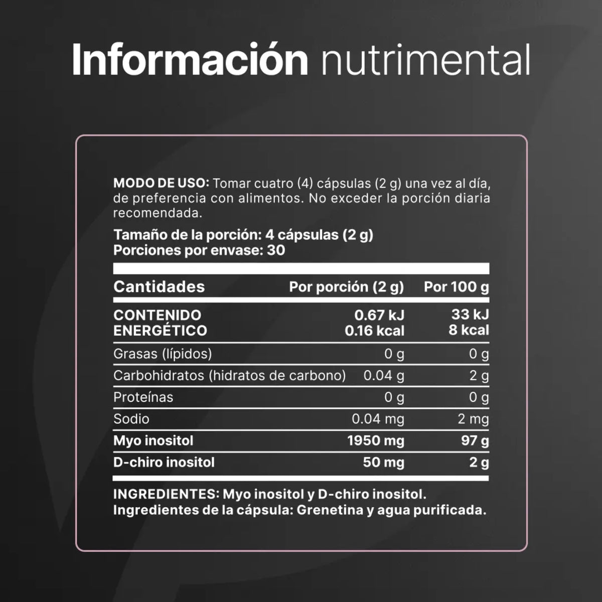 Myo & D-Chiro Inositol B Life Platinum | 120 Cápsulas