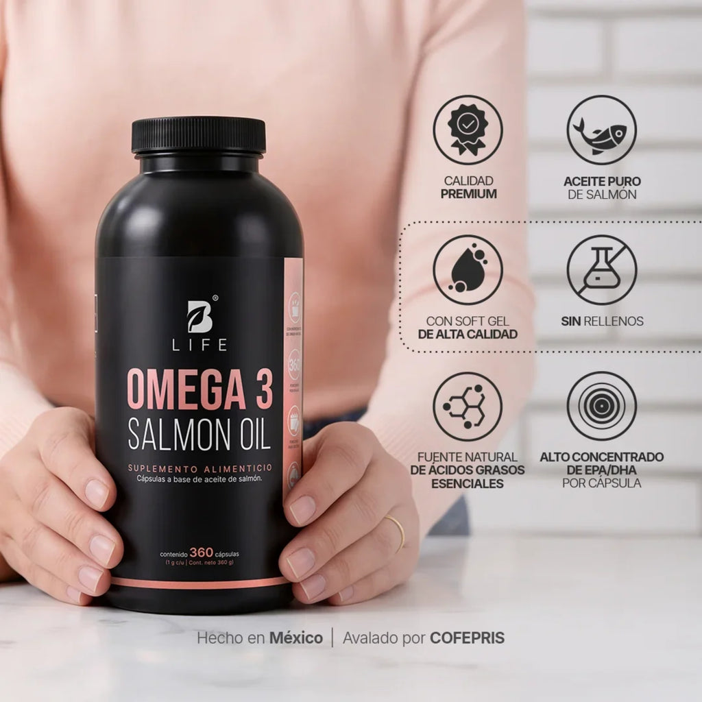 Omega 3 Salmon Oil B Life | Aceite de Salmón | 360 Cápsulas